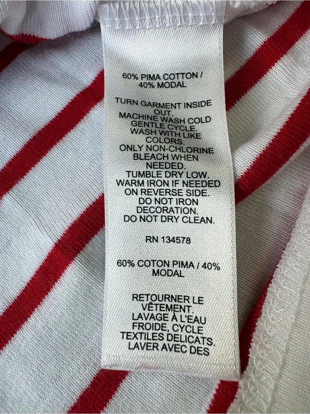 Vineyard Vines Women’s Red & White Pima Cotton Striped Turtleneck Sz M